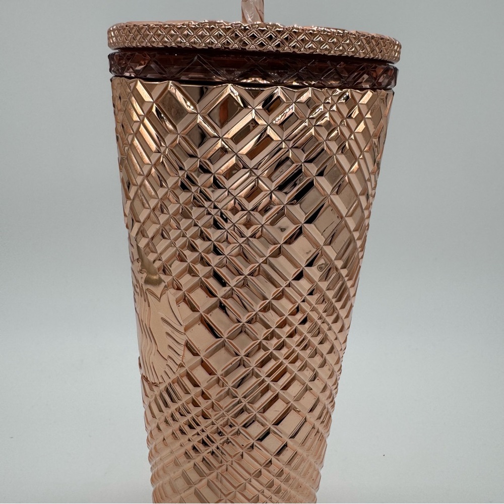 Starbucks 2023 Winter Holiday Jeweled 24oz Tumbler Cold Cup - Rose Gold - Picture 4 of 9
